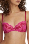 Skarlett Blue Impress Underwire Balconette Bra In Red Apple/ Rose Violet