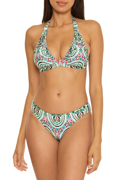 Becca Mosaic Halter Two-piece Bikini In Green Multi