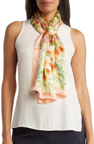 Vince Camuto Botanical Floral Scarf In Coral