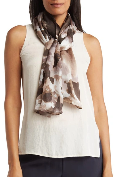 Vince Camuto Floral Scarf In Camel