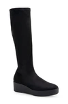 Aerosoles Cecina Wedge Boot In Black Faux Suede