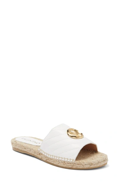 Valentino By Mario Valentino Clavel Espadrille Slide Sandal In White
