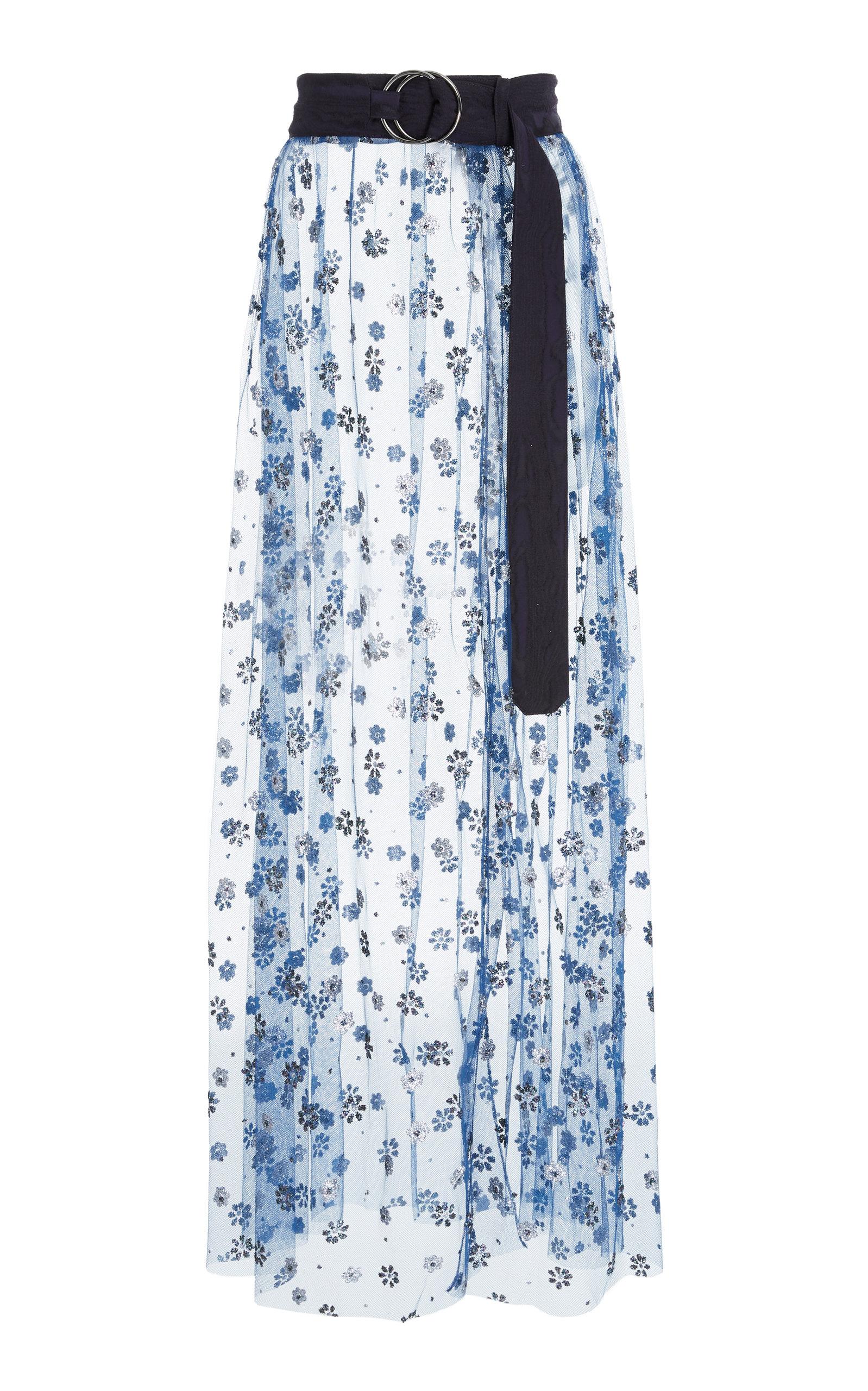 navy tulle maxi skirt