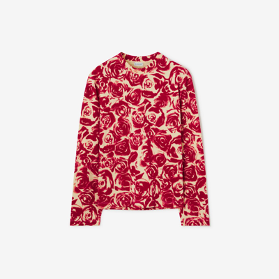 Burberry Rose-print Cotton Sweatshirt In Pillar