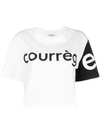 Courrèges Logo Short Sleeve Cotton T-shirt In White