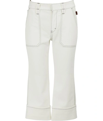 Chloé Cropped Jeans In Off-white