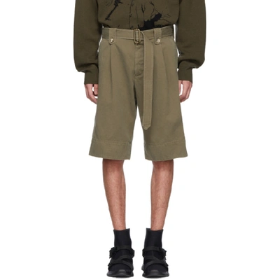 Jw Anderson Washed Belted Short In Green