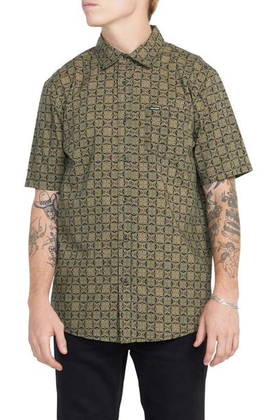 Volcom Scaler Stone Short Sleeve Button-up Shirt In Multi