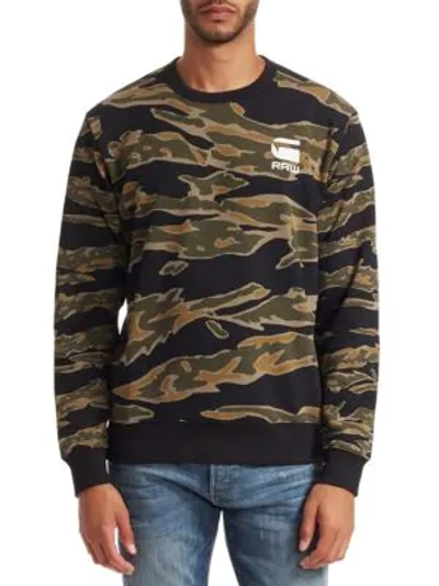 G-star Raw Camouflage Logo Sweatshirt In Sage Black