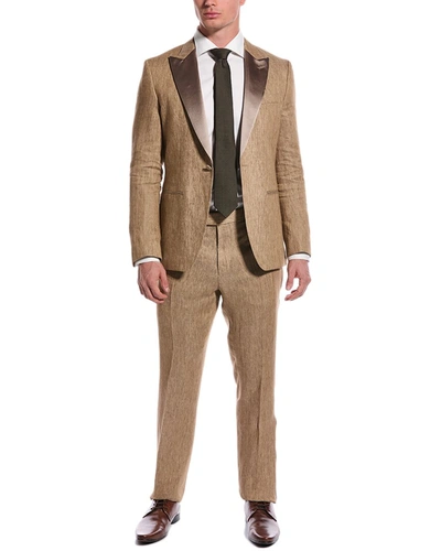 BOSS - Slim-fit suit in a linen blend