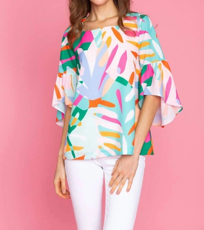 Crosby By Mollie Burch Tara Top In Monstera In Multi