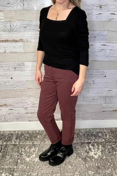 Democracy Studded Square Neck Top In Black