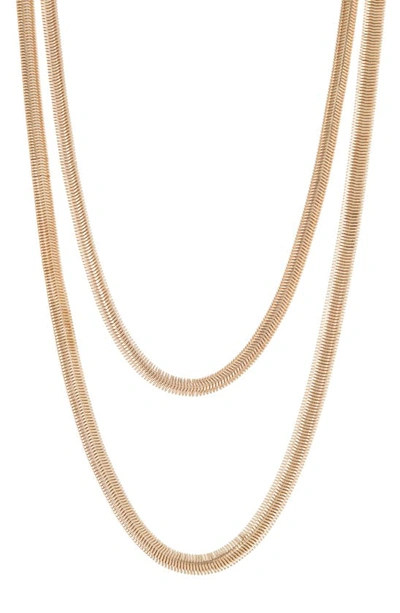 Nordstrom Rack 2-pack Herringbone Chain Necklaces In Gold
