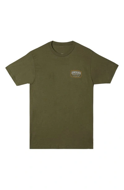 Quiksilver High Cloud Cotton Graphic T-shirt In Surplus Green