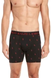 Polo Ralph Lauren Stretch Cotton Hanging Boxer Briefs In Polo Black & Red Pony