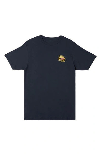 Quiksilver Starslide Cotton Graphic T-shirt In Navy