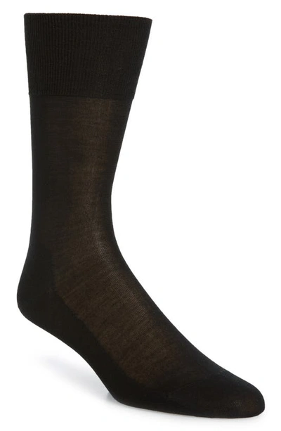 Falke No. 4 Silk Blend Socks In Black