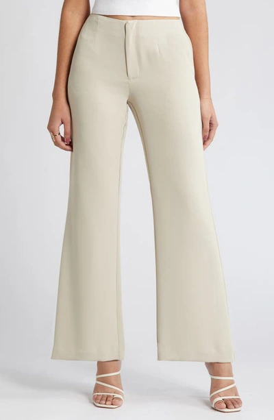 Open Edit Straight Leg Pants In Tan Oxford