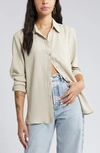 Open Edit Button Down Shirt In Tan Oxford