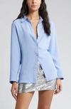 Open Edit Button Down Shirt In Blue Hydrangea