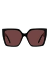 Givenchy 4g Square Sunglasses In Shiny Black / Bordeaux
