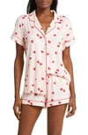 Nordstrom Moonlight Eco Short Pajamas In Pink Lotus Heart Toss