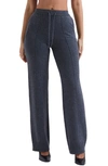 House Of Cb Yalina Tie Waist Knit Track Pants In Grey Melange