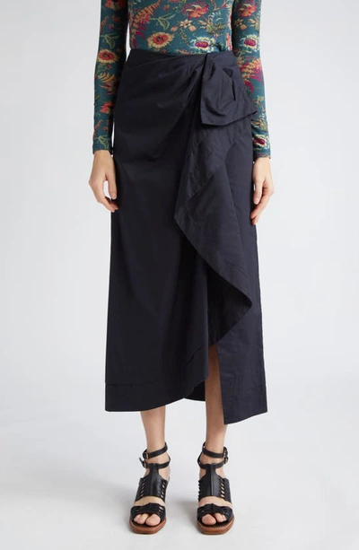 Ulla Johnson Soraya Ruffle Detail Cotton Skirt In Syrah