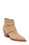 Dolce Vita Ronnie Pointed Toe Bootie In Camel Suede