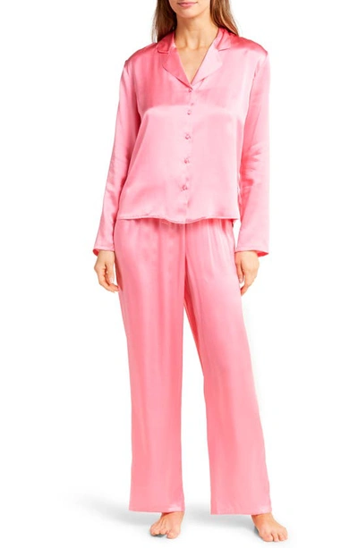 Nordstrom Washable Silk Pajamas In Pink Punch