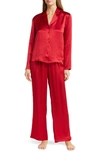 Nordstrom Washable Silk Pajamas In Red Chili