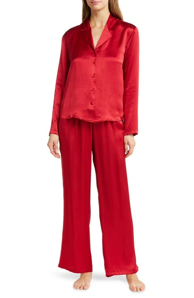 Nordstrom Washable Silk Pajamas In Red Chili