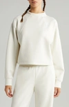 Zella Luxe Scuba Sweatshirt In Ivory Egret