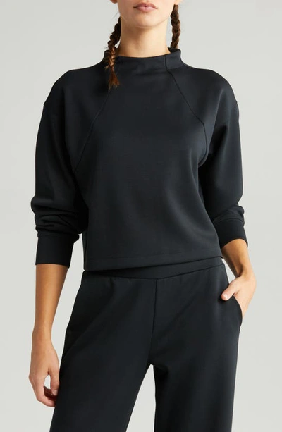 Zella Luxe Scuba Sweatshirt In Black