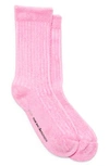 Socksss Terry Organic Cotton Blend Crew Socks In Pink