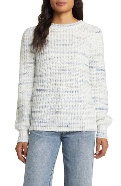 Caslon Crewneck Sweater In Ivory- Blue Skyway Spacedye