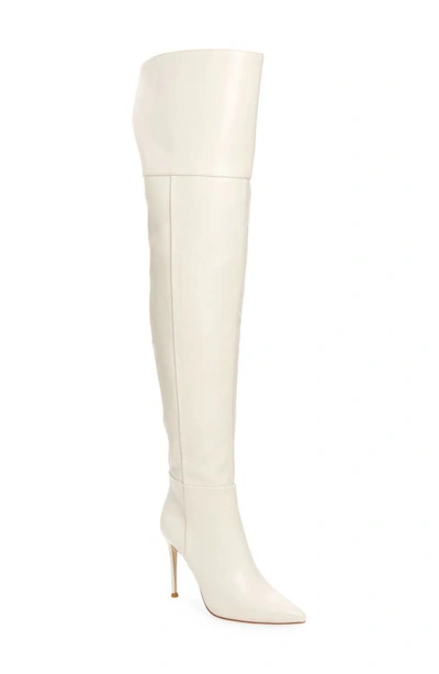 Jeffrey Campbell Pillar Pointed Toe Over The Knee Boot In Ivory