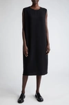The Row Mirna Double Face Cady Shift Dress In Black