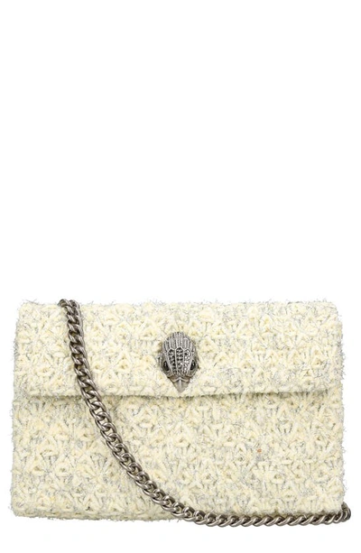 Kurt Geiger Medium Kensington Tweed Convertible Crossbody Bag In Open White