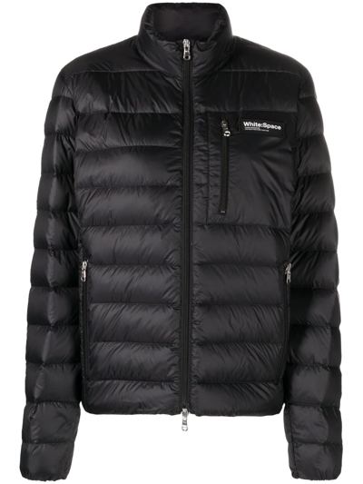 Whitespace Logo-patch Quilted Lightweight Jacket In Black