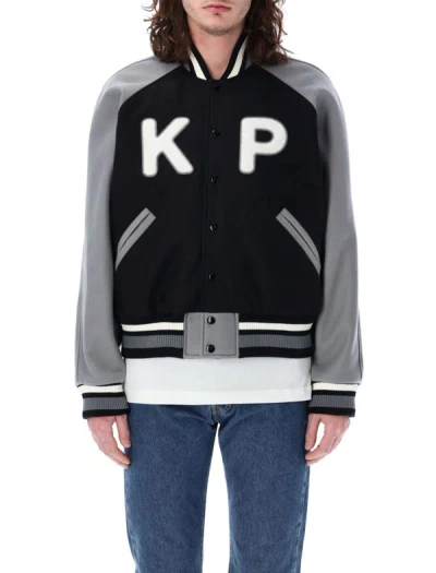 Kenzo Wool Varsity Jacket In Black