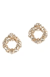 Deepa Gurnani Katya Crystal Frontal Hoop Earrings In Gold