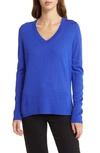 Caslon Wool Blend V-neck Sweater In Royal Neon