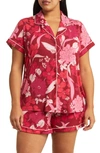 Nordstrom Moonlight Eco Short Pajamas In Red Velvet Lisolette Flora