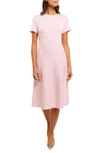 Misook Contrast Stripe A-line Knit Dress In Rose Petal/white