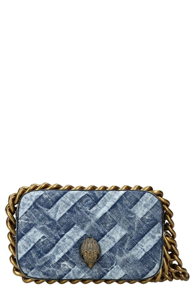 Kurt Geiger Small Kensington Denim Camera Crossbody Bag In Navy