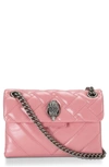 Kurt Geiger Mini Kensington Quilted Leather Crossbody Bag In Pink