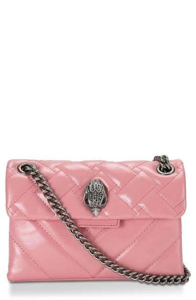 Kurt Geiger Mini Kensington Quilted Leather Crossbody Bag In Pink