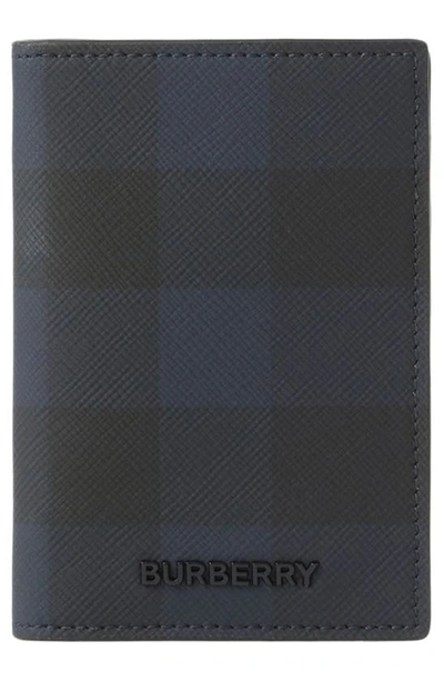 Burberry Bateman Check Coated Canvas Bifold Wallet In Black
