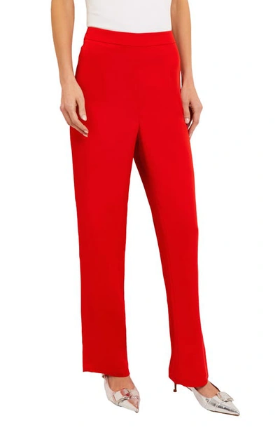 Misook Women's Crepe Wide-leg Pants In Sunset Red